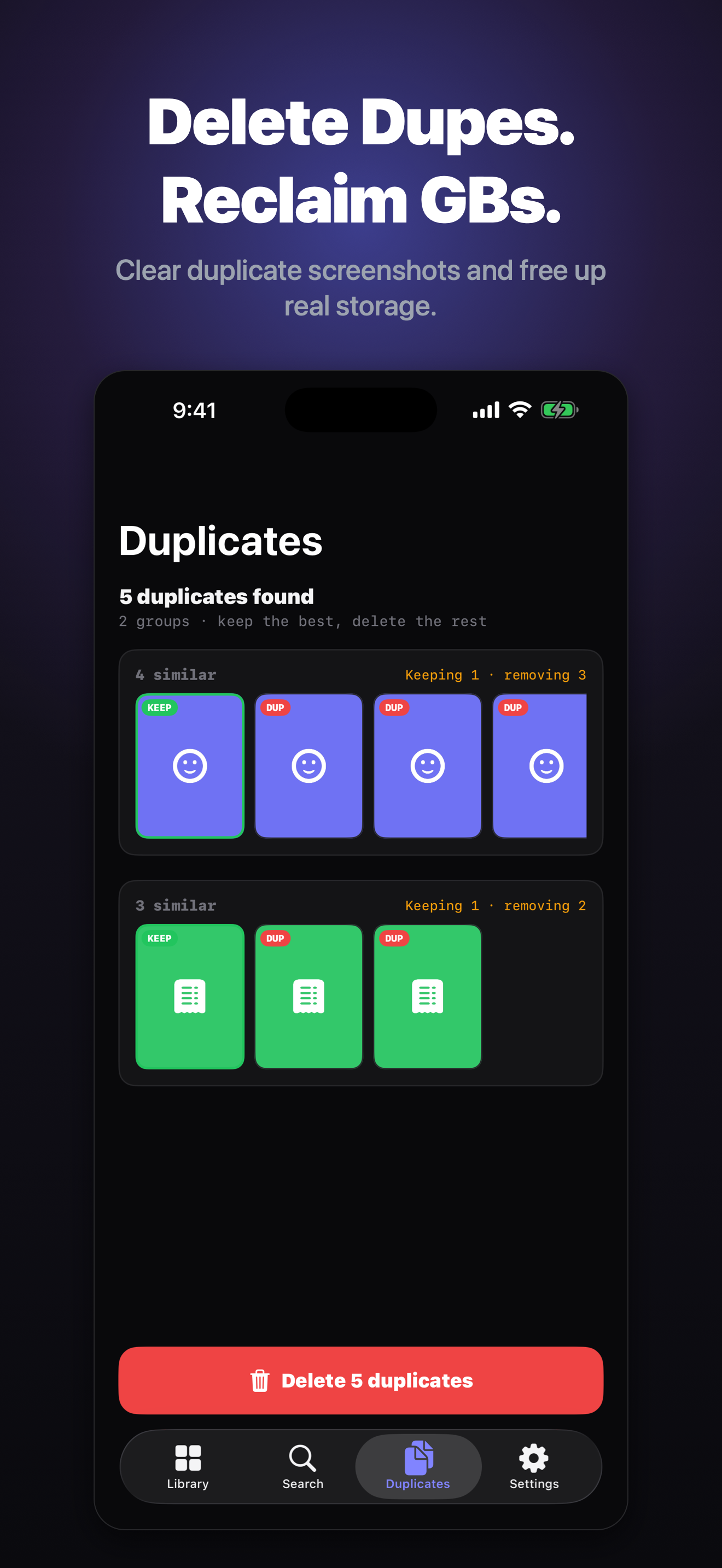 Duplicate cleaner