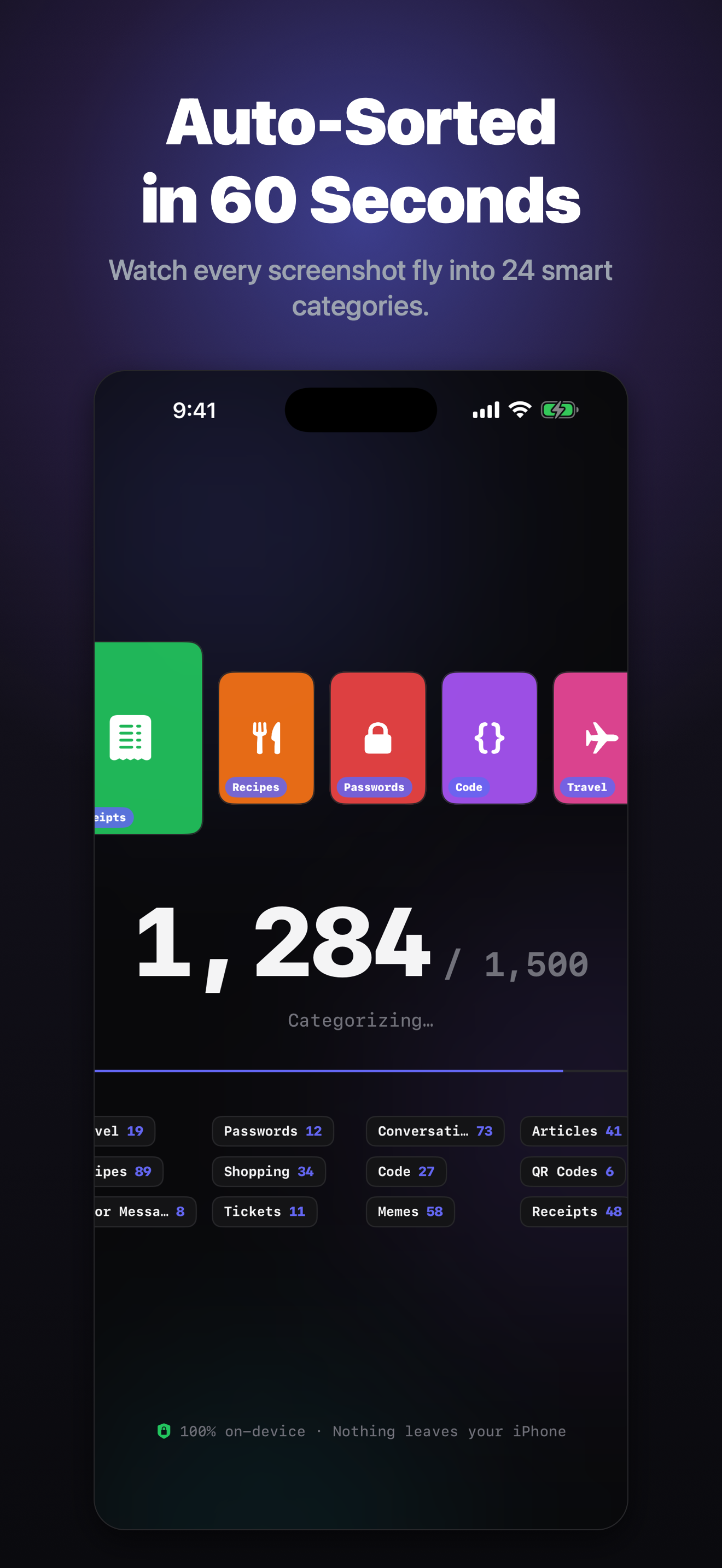 Auto-sorting screenshots